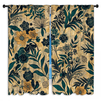 Rideaux de fenêtre Botanical Floral Illustration