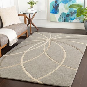 Mcquaid Abstract Handmade Tufted Wool Gray Area Rug