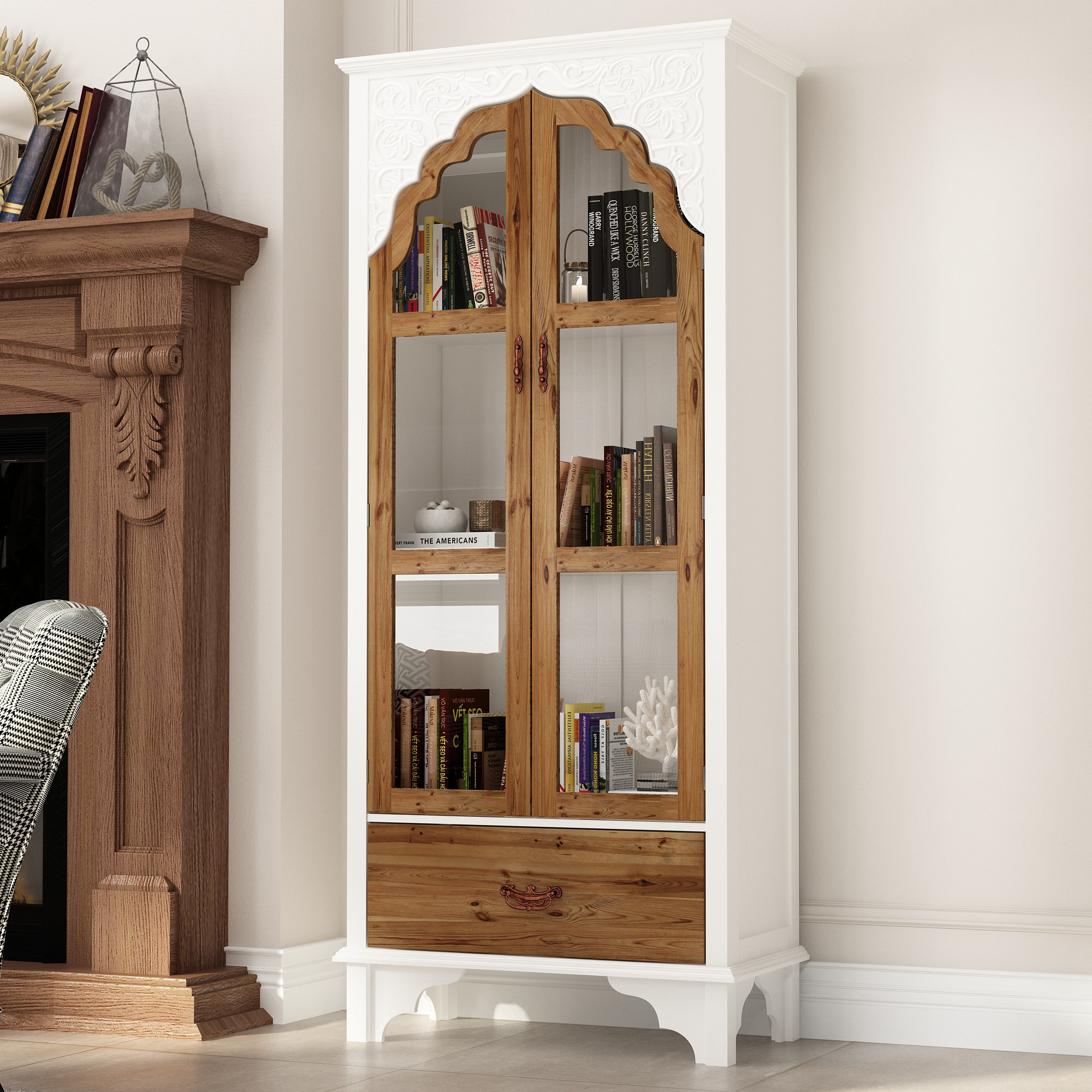 Liva 54 Tall MDF Corner Bookcase | Bookshelf | Display Unit
