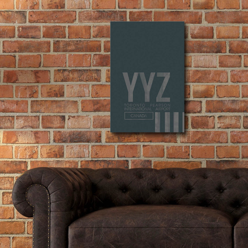 "YYZ" par O8 à gauche, H 24 po x l 16 po x P 0,2 po