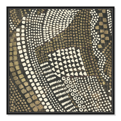 Reaching Gold III - Floater Frame Painting on Canvas