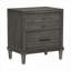 Table de chevet 2 tiroirs transitionnelle grise - mobilier de chambre polyvalent