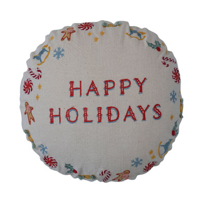  Cotton Throw Circular Pillow Cover & Insert