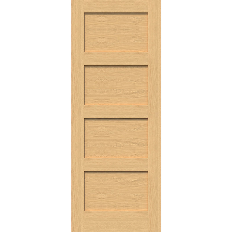 Oak Shaker 4 Panel Internal Door, 198.1cm x 83.8cm x 3.5cm (H x W x T)