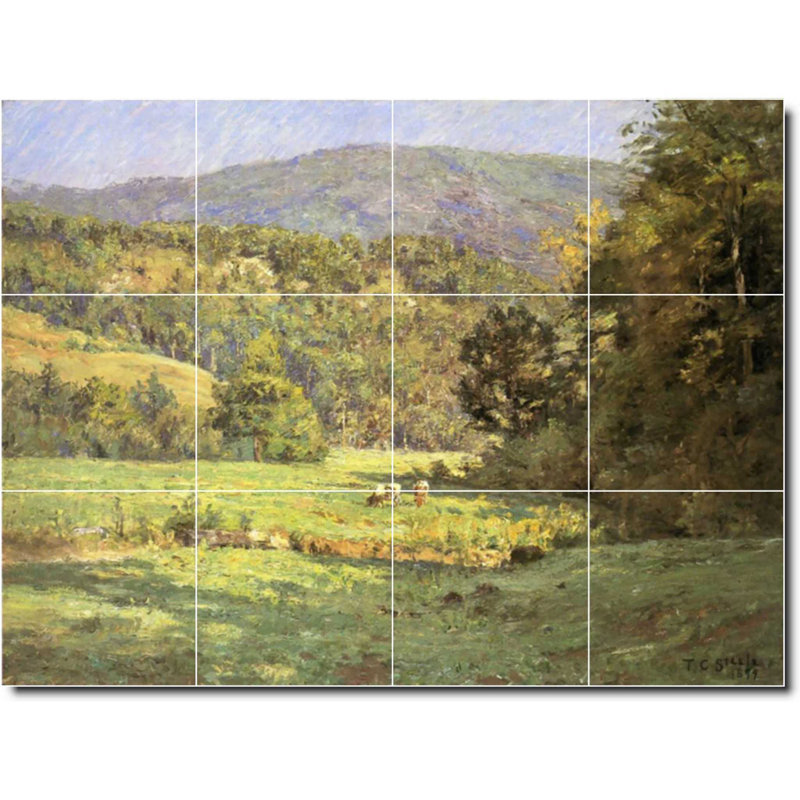 Carreau de céramique décorative 24 po x 18 po 6 po x 6 po, Theodore Steele, peinture de paysage W08397
