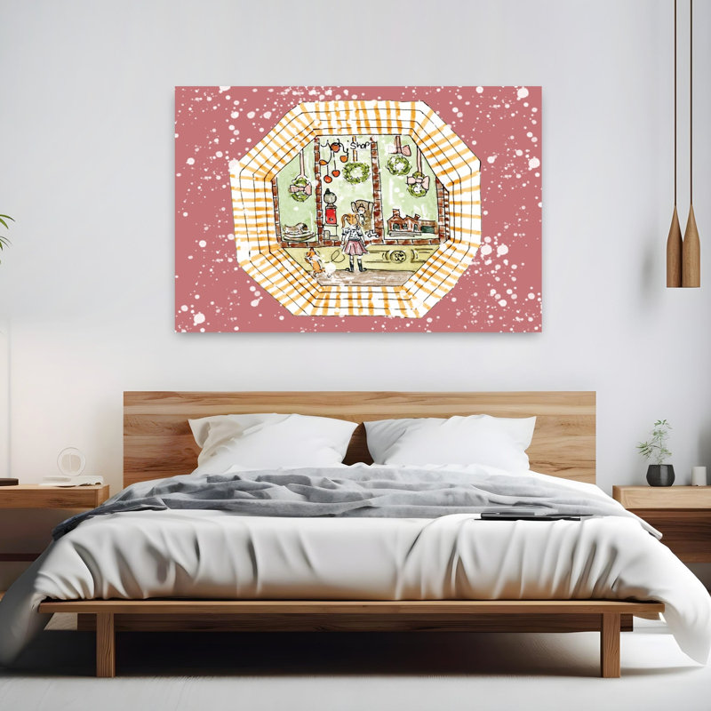 Art contemporain contemporain rose, H 40 po x l 60 po