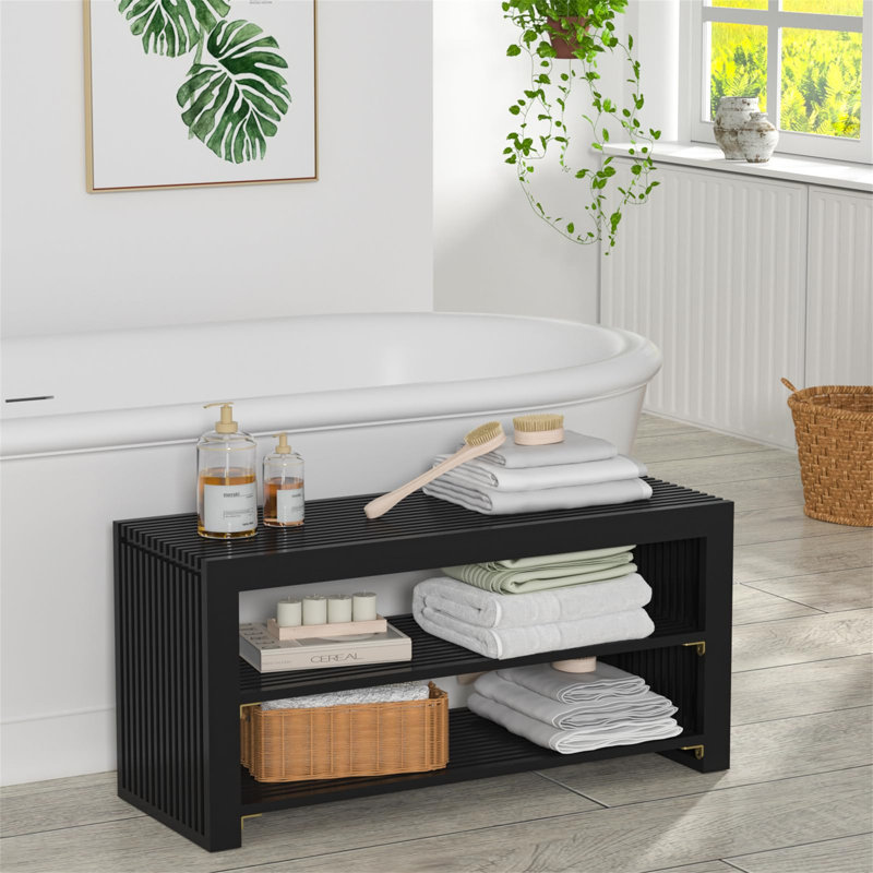 Nechama Wood Storage Bench