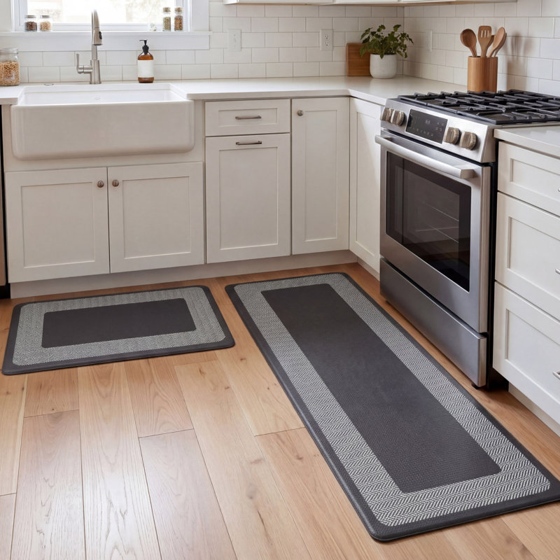  Tapis de cuisine Hettie Herringbone, Noir