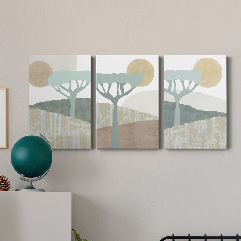 " Ennerdale I " 3 - Pieces Painting Print, 48" H x 96" W x 1" D