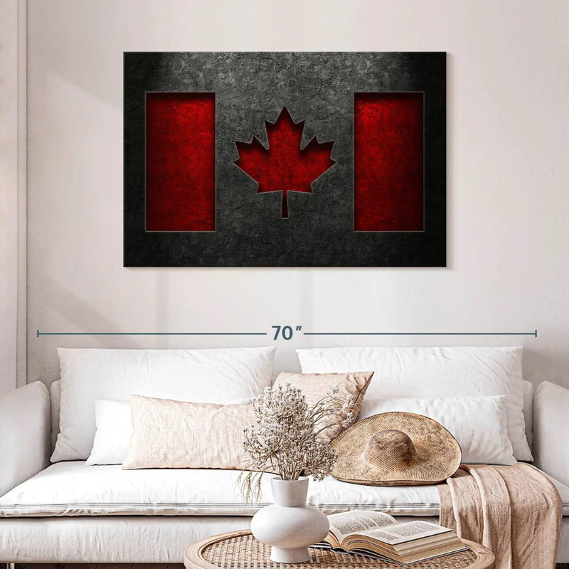 Borges Canadian Flag Stone Texture, 30" H x 45" W