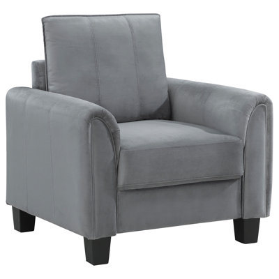 Dixon Grey Upholstered Rolled Arm Accent Chair