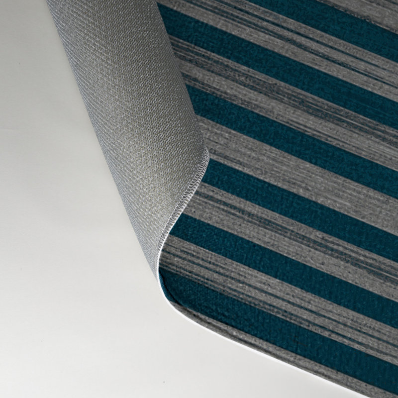 Tapis intérieur / extérieur vert HorizontalStripes, Rectangle 9 pi x 12 pi