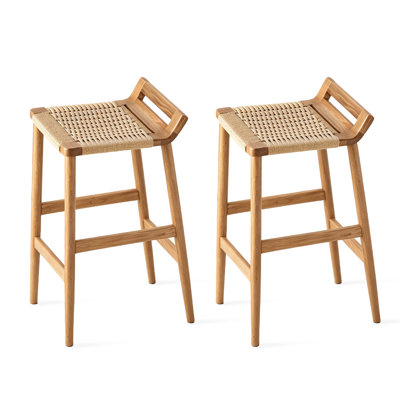 Chaise basse en bois de Burlywood (lot de 2)