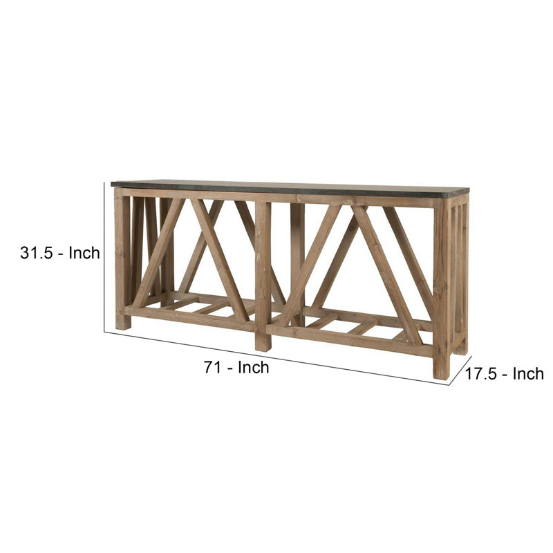 71'' Stone Top Console Table