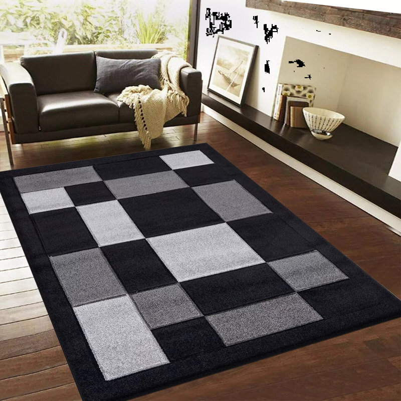 Area Rug, Rectangle 200 cm x 290 cm, Black/Grey