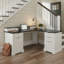 Bureau en L 59 po cannelé avec station de charge et armoire de rangement 59 po Modern