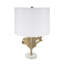 Lampe de table Leaf - base en marbre et abat-jour tambour blanc (assemblage requis), décor moderne artistique pour l'éclairage de table de chevet / d'étude / de bout