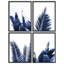 "Blue Botanical Blue and White Tones Modern Artwork Minimalist Wall Decor" 4 pièces-101519810-101519814