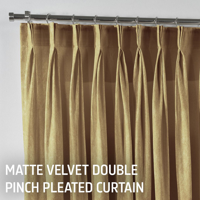 Room Darkening Single Curtain Panel, Light Beige, 190 W x 225 D cm