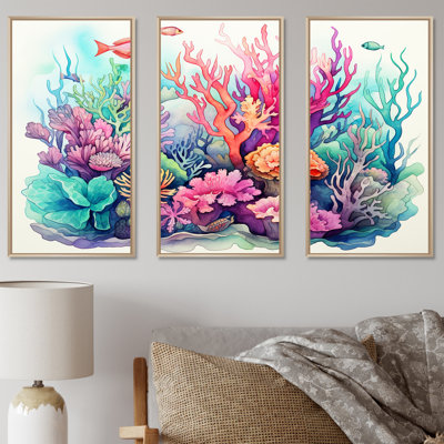 Coastal Coral In Watercolor I - Coastal Coral Under Water, art mural