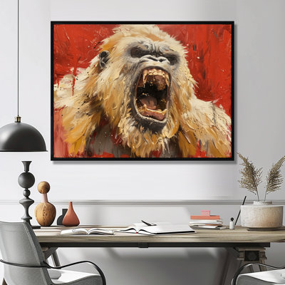 Beige rouge frénésie Bigfoot - impression d'art mural Bigfoot