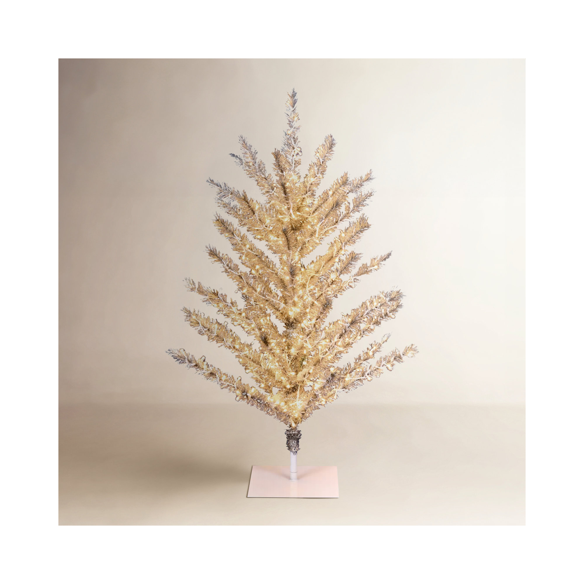 Vintage Aluminum Artificial Christmas Tree, 4'