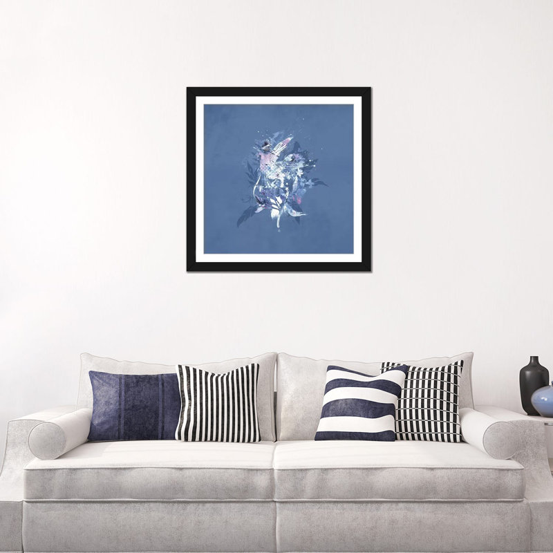 «Take Wing», impression sur toile, Blanc, Papier d'art encadré noir, H 16 po x l 16 po x P 1 po