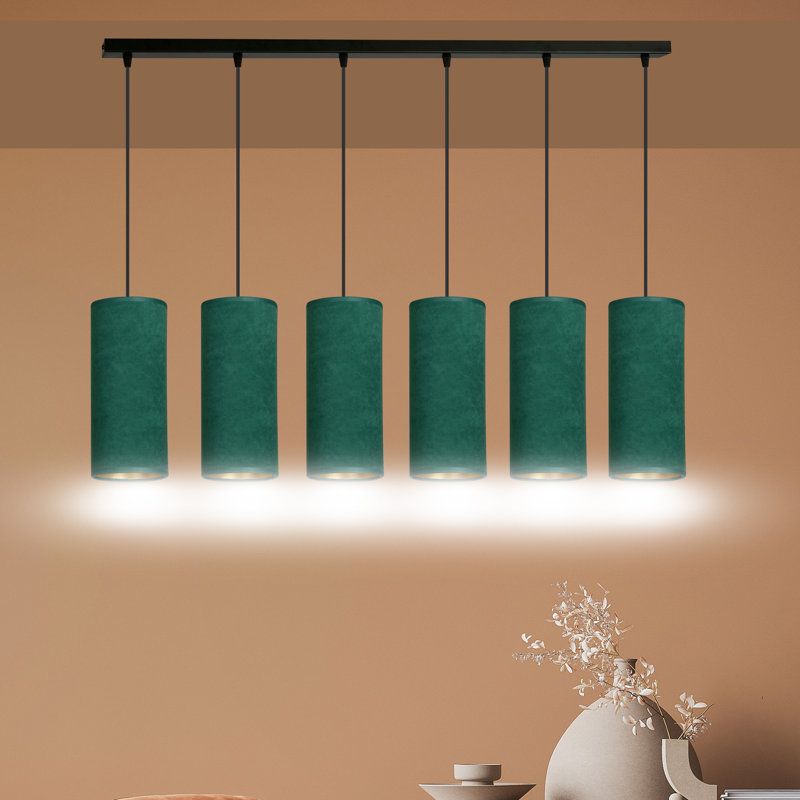 Ealidh 6 - Light Steel Kitchen Island Pendant, Green