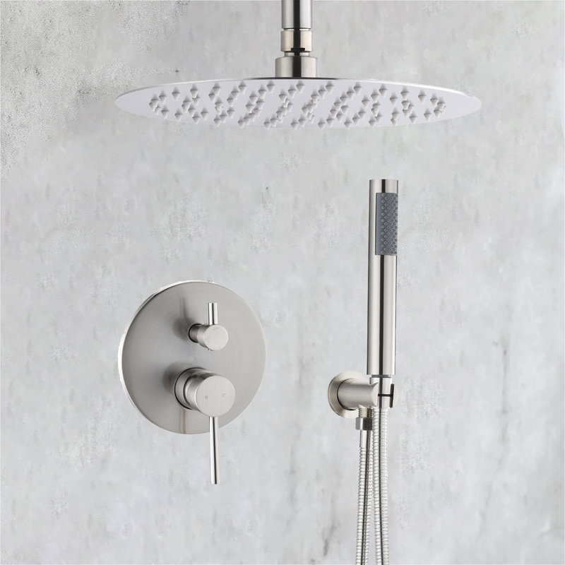 10-Inch Round Ceiling Mounting Shower System, Brushed Nickel