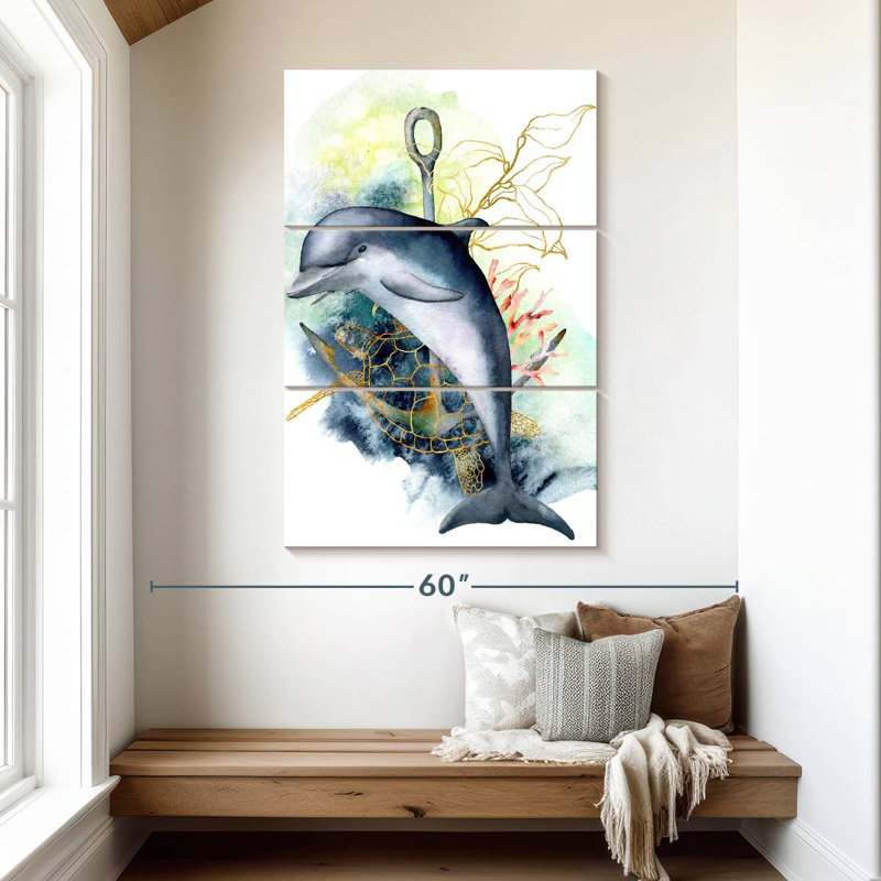 Brampt Dolphin Underwater, 50" H x 32" W