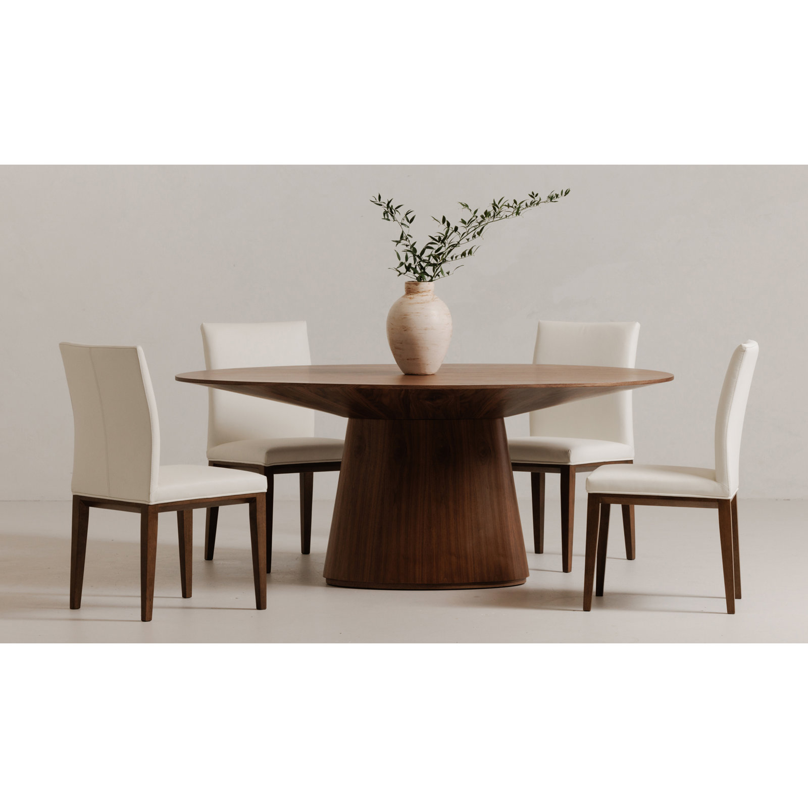 Royale Round Pedestal Dining Table , Walnut, 29.5" H x 43" W x 71" L