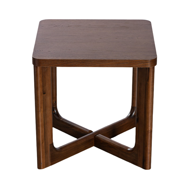 Izat Square Solid Wood End Table Side Table, Walnut