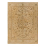 Rug & Kilim’S Oushak Style Rug In Gold And Brown With Floral Medallion