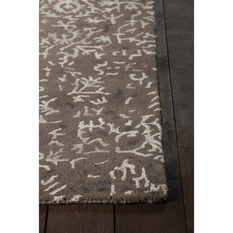 Tapis d'intérieur en viscose à motif abstrait et camouflage moderne fait à la main Fulda, Rectangle 7 pi 9 po x 10 pi 6 po
