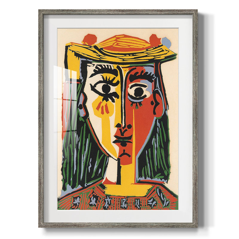 «Vintage Abstract Print», impression encadrée, Argent patiné