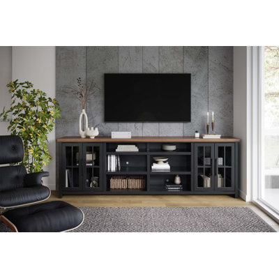 Meuble télé 96 po pour téléviseur de 100 po ou moins, aucun assemblage requis, style campagne moderne