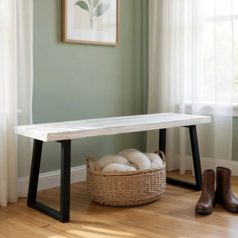 Banc trapézoïdal Timberland, Blanc, H 22 po x l 48 po x P 15 po