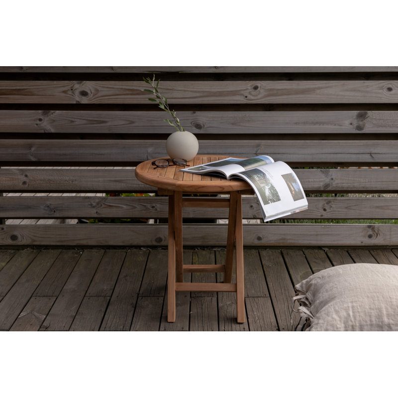 Stretton Round Solid Wood Outdoor Dining Table - 50 cm W 50 cm D