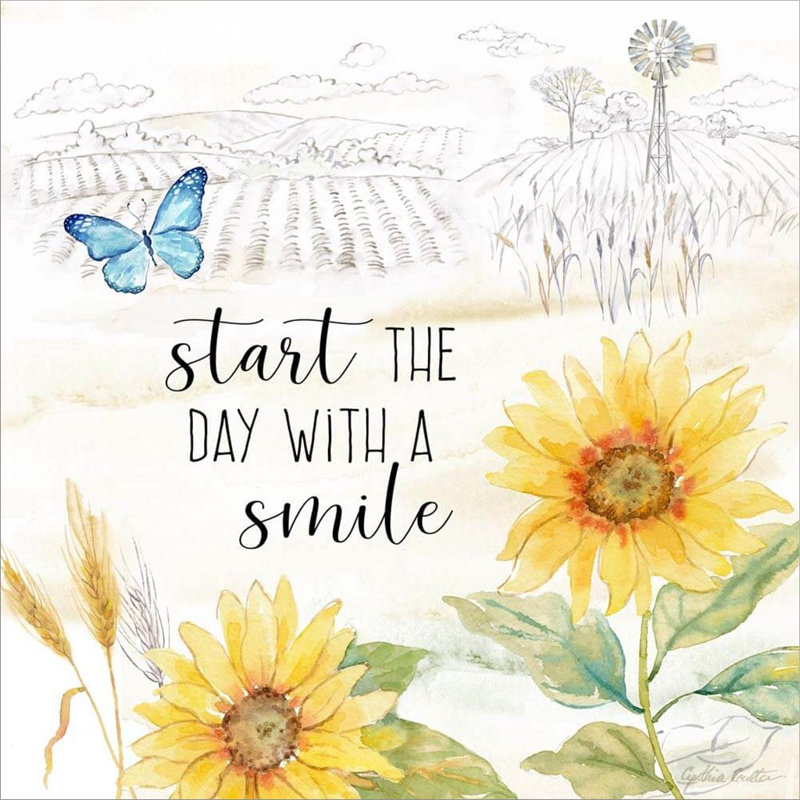 «Good Morning Sunshine IX-Smile» par Cynthia Coulter - impression sur toile tendue