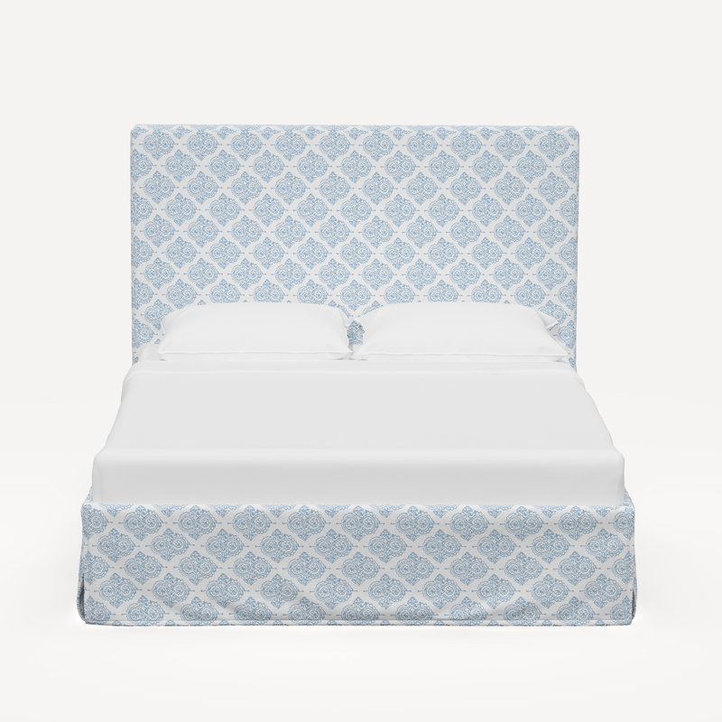 Shona Bed, Twin, Jr Issa Light Indigo Geometric Linen