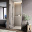 Porte de douche pliante semi-sans cadre avec verre trempé transparent