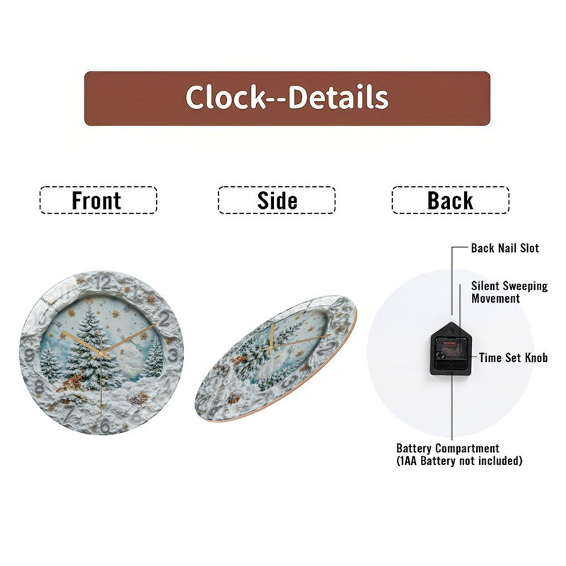 Horloge murale en verre 12 po