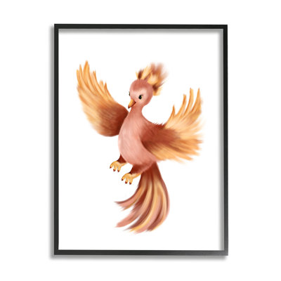Flying Phoenix Bird Mythology Fantasy Creature Illustration, estampe numérique, art texturé par Studio Q