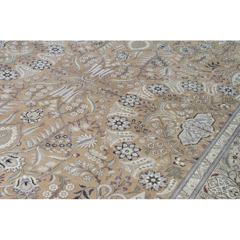 Wool Oriental Area Rug in Brown/Black/Ivory
