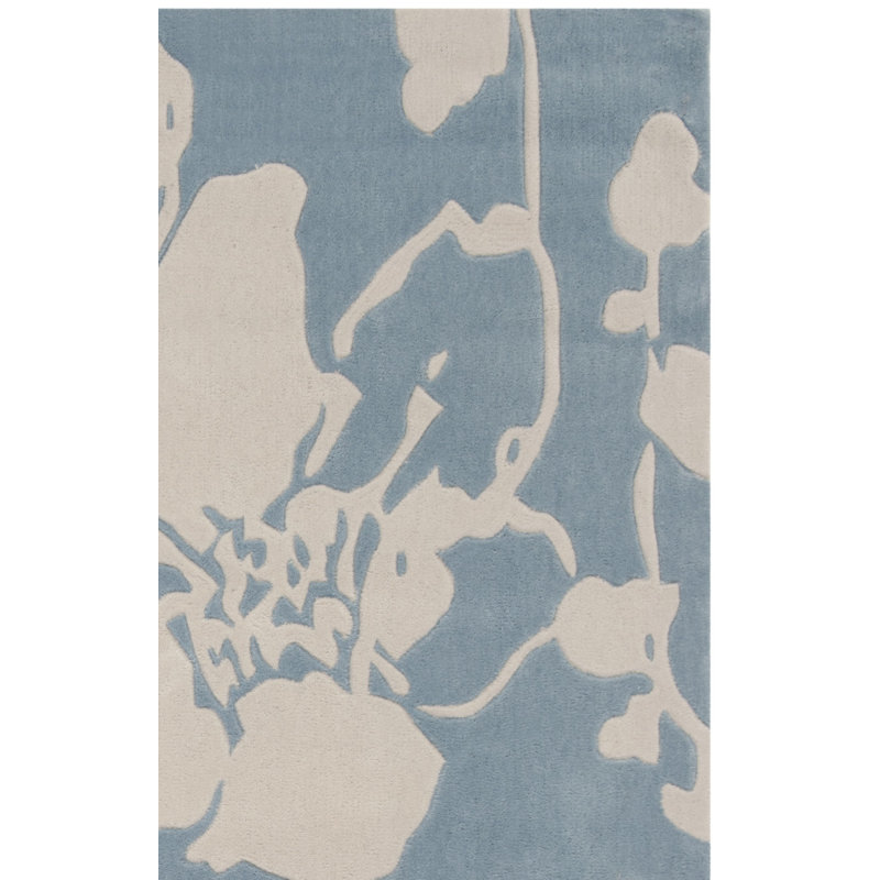 Tapis à motif floral touffeté à la main Modern Art, Rectangle 5 pi x 8 pi