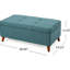 Banc de rangement bleu sarcelle avec housse de siège en tissu - et élégant pour ranger votre chambre