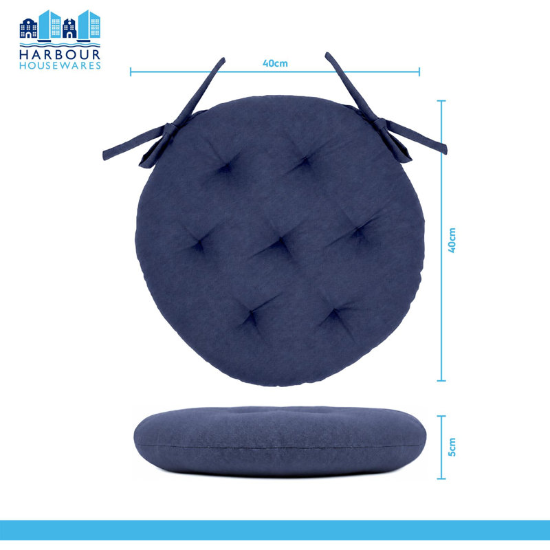 Comfortable Round Chair Seat Pad – Upgrade dining chairs, kitchen seating and garden furniture with this 40 x 40cm round chair cushion, combining comfortable padding with contemporary styling for versatile use across indoor and outdoor seating areas.