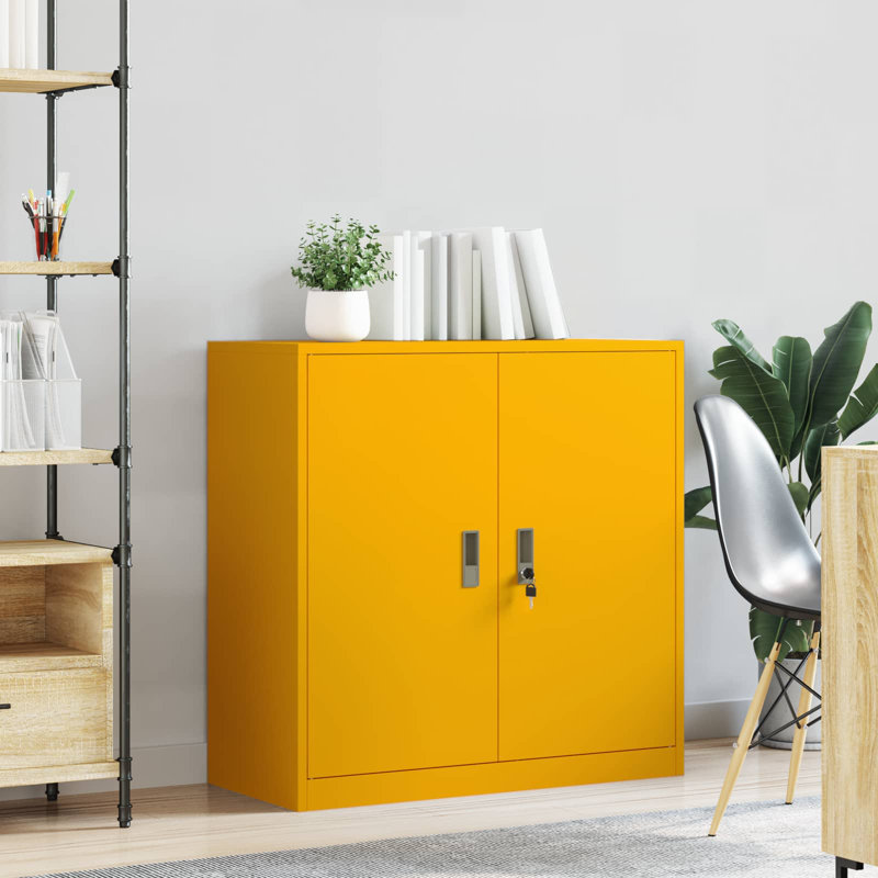 Storage Cabinet, Mustard Yellow