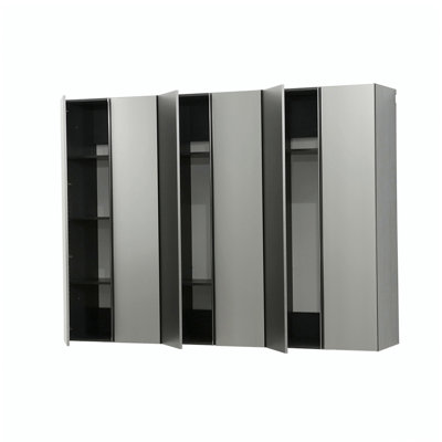 Nova Series 96 in. W x 72 in. H x 20 in. D Metallic Grey Garage Cabinet Set D (3-Piece)