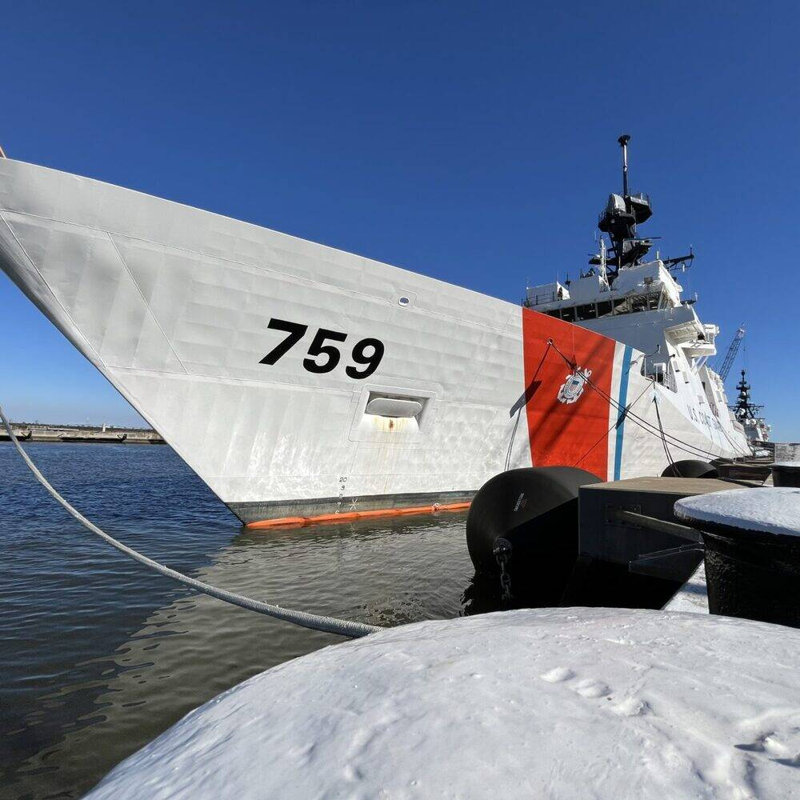 USCGC Calhoun WMSL-759 Ship Model, 10" H x 36" W x 5" D